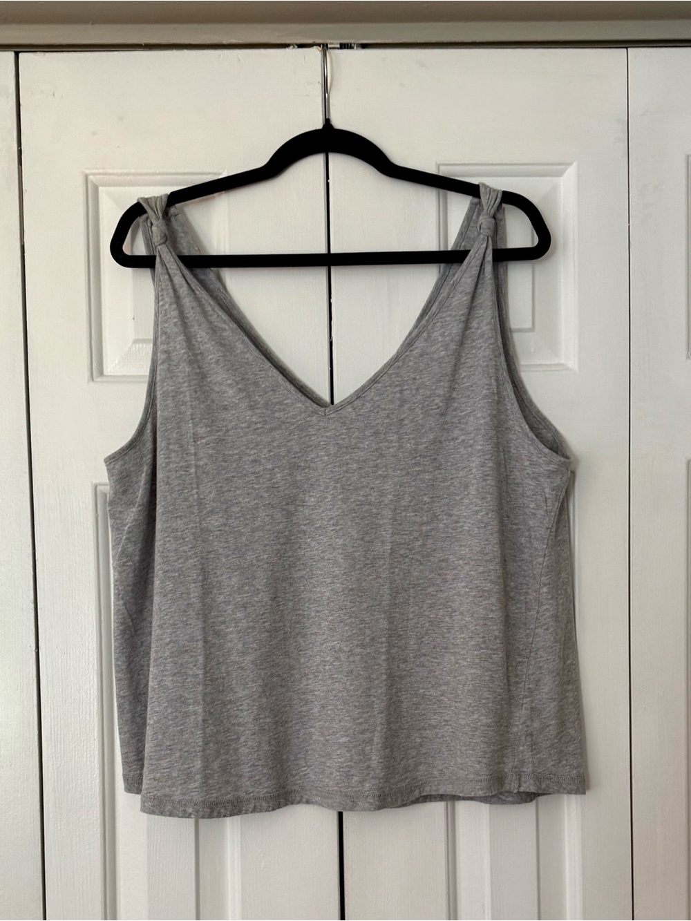 Paige Flowy Tank Top Gray XL Soft Draped Relaxed Boho Cotton Top